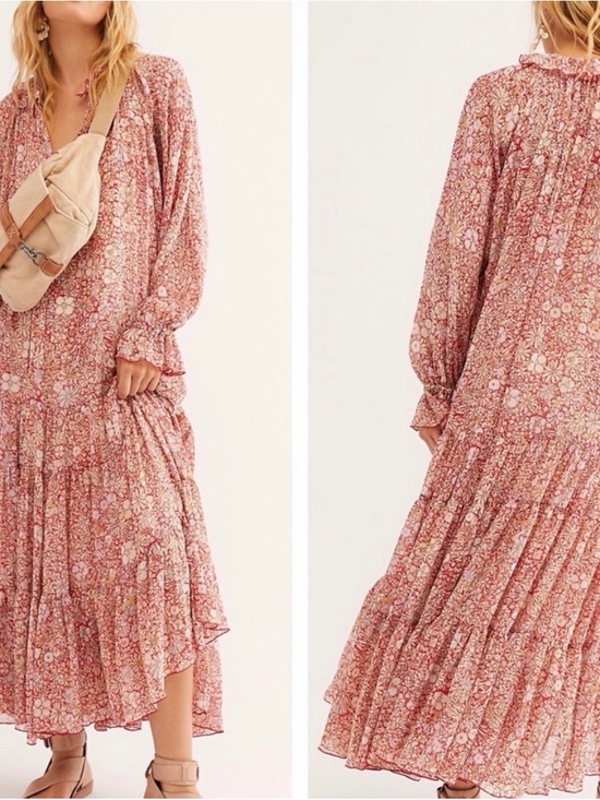 Free People Dresses & Skirts - Free People Feeling Groovy Maxi Dress Red